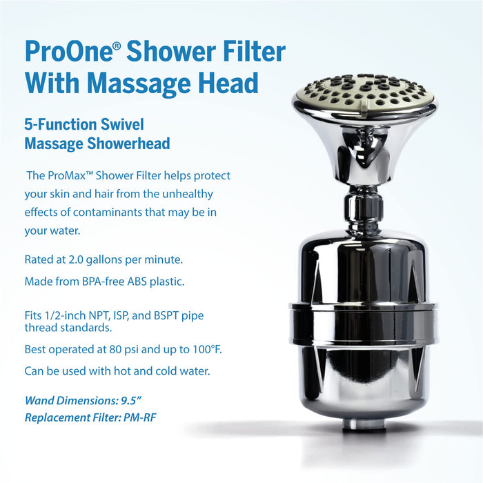 ProOne ProMax Chrome Shower Filter